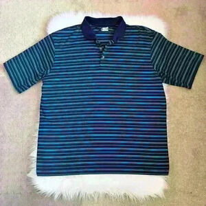 Men’s Slazenger Golf Polo XXL Blue Shades Stripe